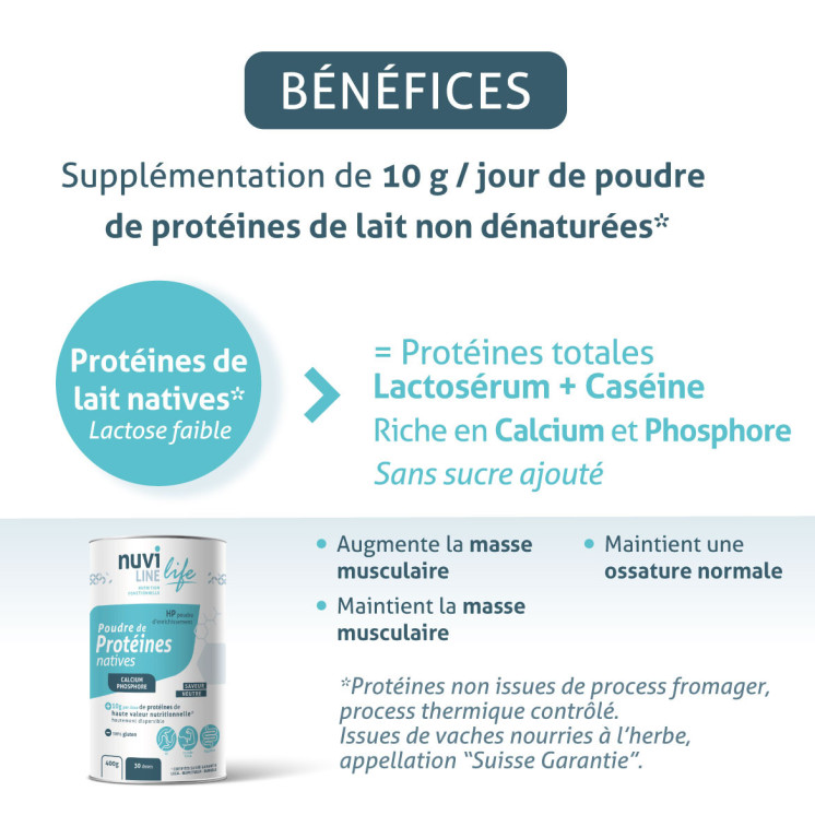 Poudre de protéines natives nutrition nuviline