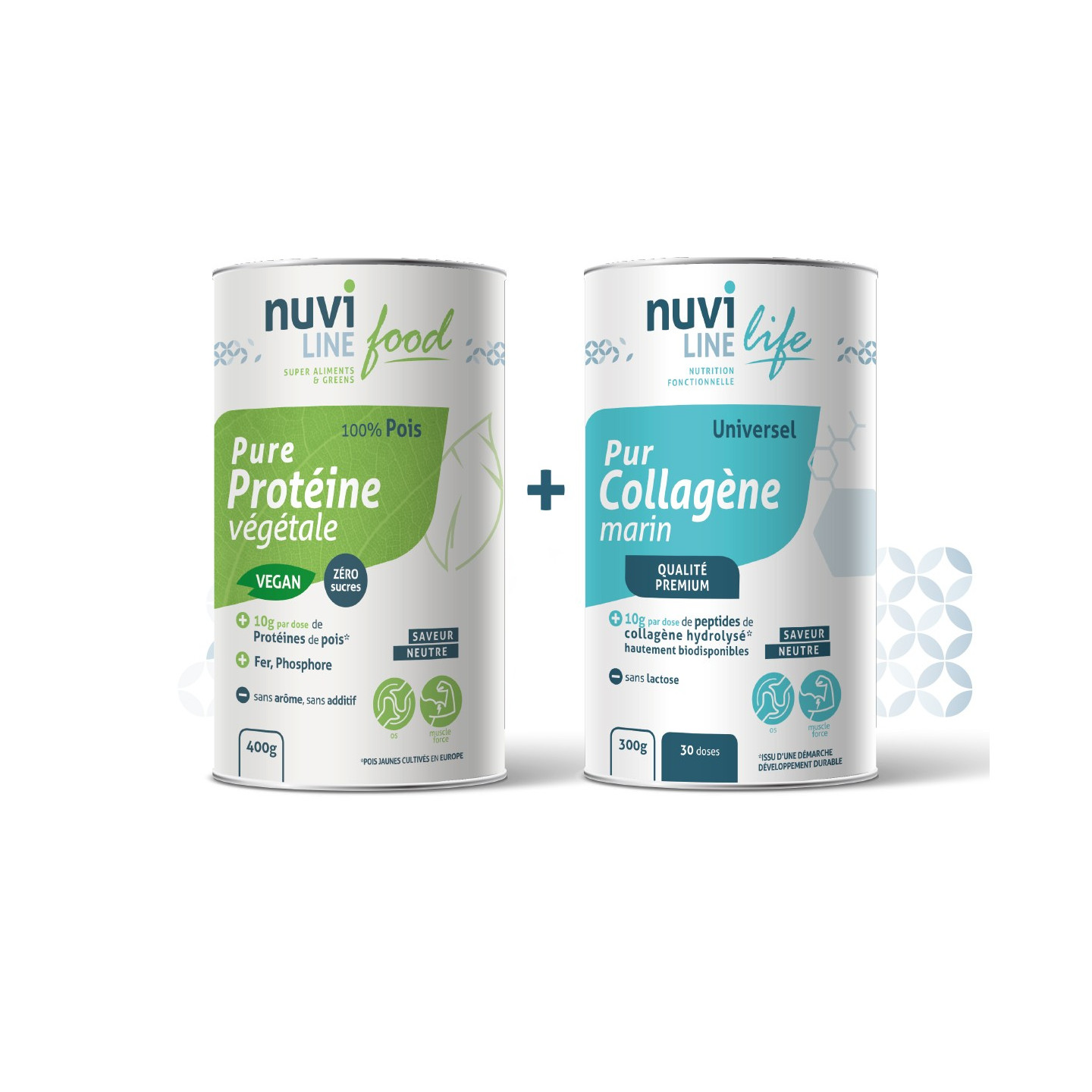 Pack Duo - Collagène marin pur + Pure protéine végétale pois